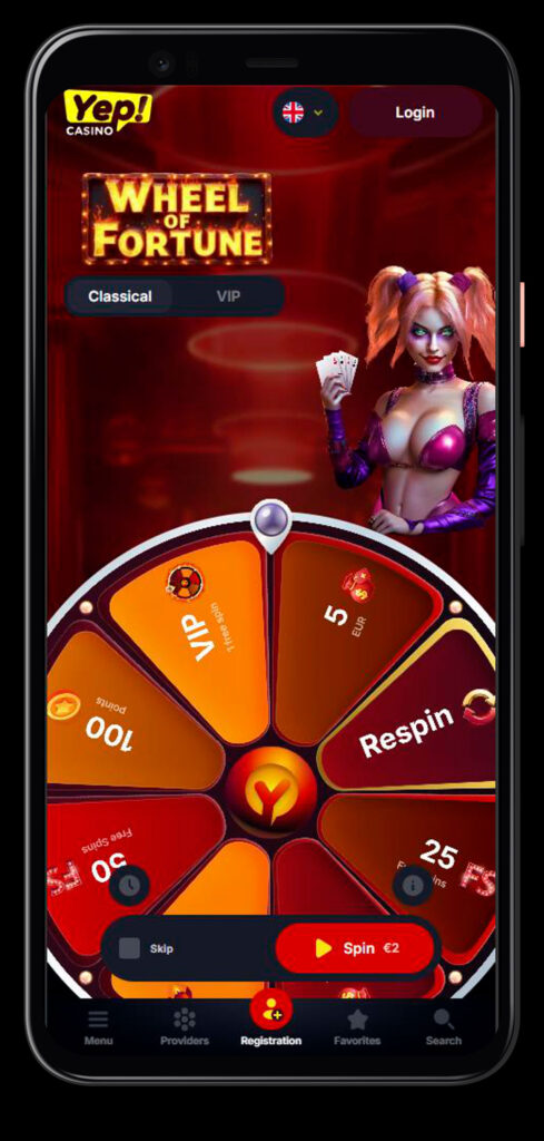 yepcasino wheel at app